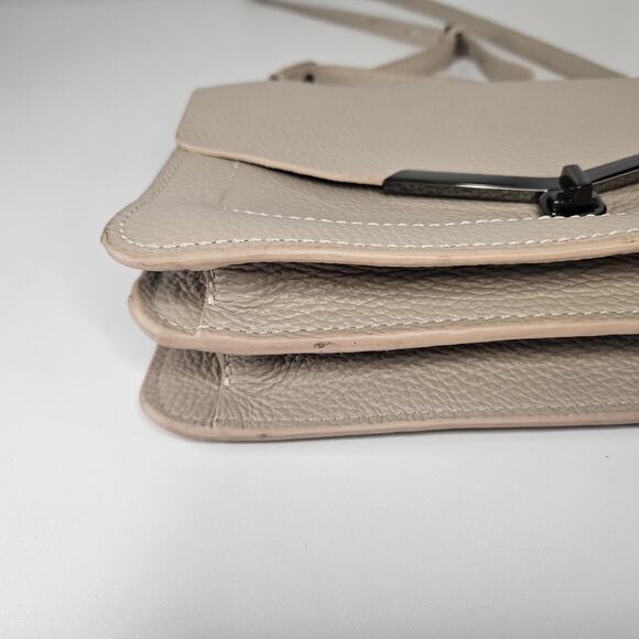 BOTKIER Leather Crossbody Valentina Flap Bag Color Wheat NWOT - Picture 8 of 16